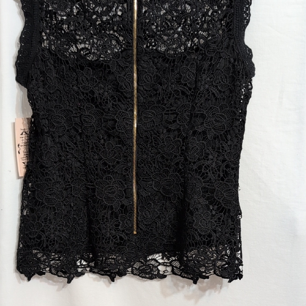 Nanette Lepore Black Lace High Neck Blouse - Picture 8 of 11